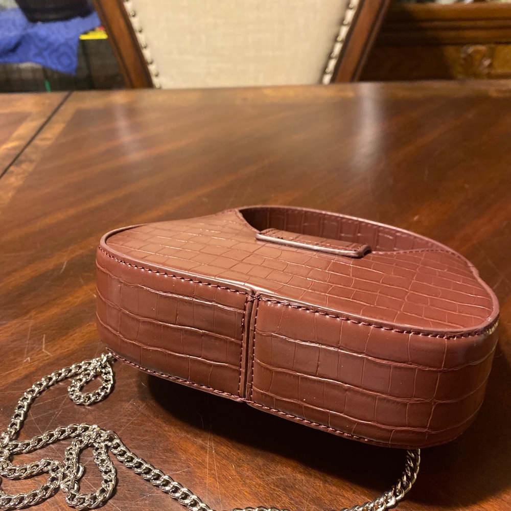 Urban Outfitters Brown Croc-Embossed Mini Bag with Chain - Picture 9 of 9